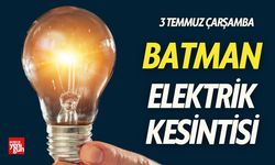 Batman'da 3 Temmuz'da Elektrik Kesintisi Yaşanacak