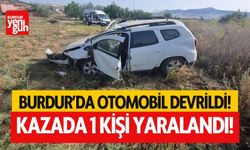 Burdur'da otomobil şarampole devrildi! 1 kişi yaralandı
