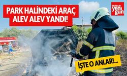 Park Halindeki Araç Alev Alev Yandı! İşte O Anlar