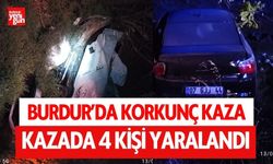 Burdur'da 2 otomobil çarpıştı! 4 kişi yaralandı