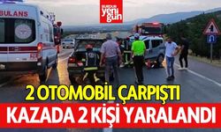 2 otomobil çarpıştı, 2 kişi yaralandı