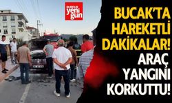 Bucak’ta Hareketli Dakikalar: Araç Yangını Korkuttu