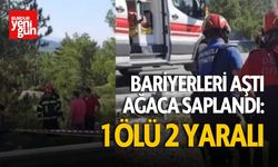 Bariyerleri Aştı Ağaca Saplandı: 1 Ölü 2 Yaralı