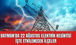 Batman'da 22 Ağustos Elektrik Kesintisi | işte etkilenecek ilçeler