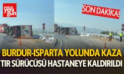 Burdur-Isparta Yolunda Buğday Yüklü TIR Devrildi: Sürücü Yaralandı