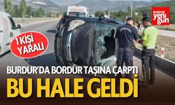 Burdur'da Bordür Taşına Çarptı Bu Hale Geldi