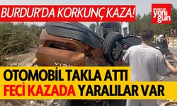 Burdur'da İki Araç Çarpıştı: Araç Takla Attı, Yaralılar Var