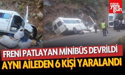 Freni Patlayan Minibüs Devrildi, Aynı Aileden 6 Kişi Yaralandı