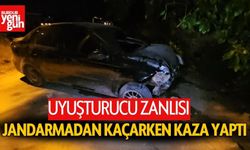 Uyuşturucu zanlısı jandarmadan kaçarken kaza yaptı