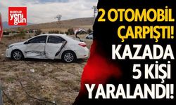 İki otomobil çarpıştı! 5 kişi yaralandı