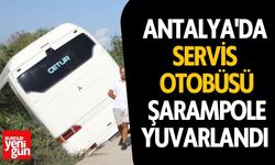 Antalya'da Servis Otobüsü Şarampole Yuvarlandı 7 Yaralı