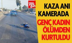 Kaza Anı Kamerada! Genç Kadın Ölümden Kurtuldu