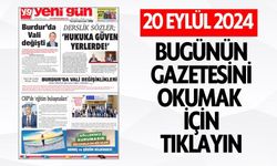 20 EYLÜL 2024 CUMA BURDUR YENİ GÜN GAZETESİ SAYFALARI