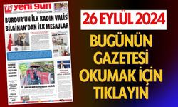 26 EYLÜL 2024 PERŞEMBE BURDUR YENİ GÜN GAZETESİ SAYFALARI