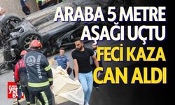 Feci Kaza Can Aldı: Araba 5 Metre Uçtu