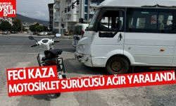 Feci kaza! Motosiklet sürücüsü ağır yaralandı