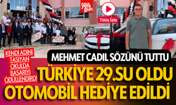 Türkiye 29'uncusu olan öğrenciye otomobil hediye ettiler