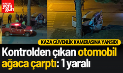 Kontrolden çıkan otomobil ağaca çarptı: 1 yaralı