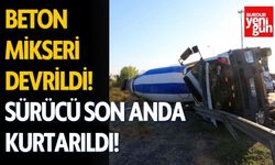 Beton Mikseri Devrildi! Sürücü Son Anda Kurtarıldı!