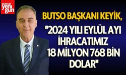 BUTSO Başkanı Keyik:''2024 Yılı Eylül Ayı İhracatımız  18 Milyon 768 Bin Dolar''