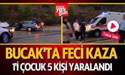 Bucak'ta Feci Kaza! 1'i Çocuk 5 Kişi Yaralandı