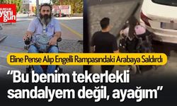 Eline Pense Alıp Engelli Rampasındaki Arabaya Saldırdı