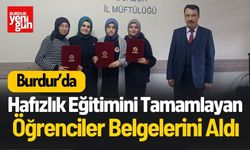 Burdur'da Hafızlık Eğitimini Tamamlayan Öğrenciler Belgelerini Aldı