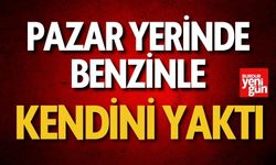 Pazar Yerinde Benzinle Kendini Yaktı