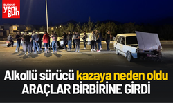 Alkollü sürücü kazaya neden oldu, araçlar birbirine girdi