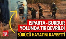 Isparta - Burdur Yolunda Tır Şarampole Devrildi