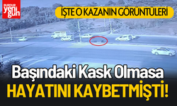 Başındaki Kask Olmasa Hayatını Kaybetmişti! İşte O Kazanın Görüntüleri!