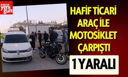 Hafif Ticari Araç ile Motosiklet Çarpıştı: 1 Yaralı!