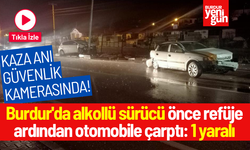 Burdur'da alkollü sürücü önce refüje ardından otomobile çarptı: 1 yaralı