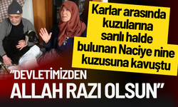 Karlar arasında kuzularına sarılı halde bulunan Naciye nine kuzusuna kavuştu