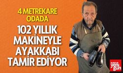 102 Yıllık Makineyle Ayakkabı Tamir Ediyor