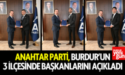 Anahtar Parti Burdur'da 3 İlçe Başkanını Açıkladı