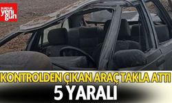 Kontrolden Çıkan Araç Takla Attı: 5 Yaralı