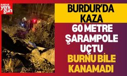 60 metre şarampole uçtu; burnu bile  kanamadı