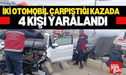 İki Otomobil Çarpıştığı Kazada 4 Kişi Yaralandı