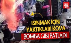 Isınmak İçin Yaktığı Kova Bomba Gibi Patladı