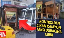 Kontrolden Çıkan Kamyon, Taksi Durağına Girdi