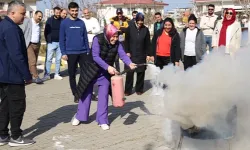 Hatay itfaiyesinden sevgievlerinde yangı tatbikatı