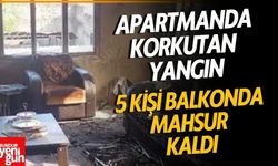 Apartmanda Korkutan Yangın 5 Kişi Balkonda Mahsur Kaldı