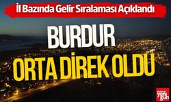 İl Bazında Gelir Sıralaması Açıklandı: Burdur Orta Direk Oldu