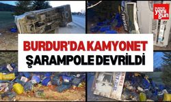 Burdur'da Kamyonet Şarampole Devrildi: 2 Yaralı!