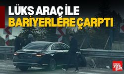 Lüks Araç İle Bariyerlere Çarptı