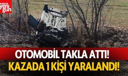 Kontrolden çıkan otomobil takla attı: 1 yaralı