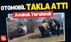 Otomobil Takla Attı, Avukat Yaralandı