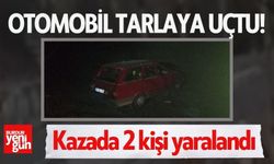 Otomobil tarlaya uçtu, 2 kişi yaralandı