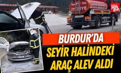 Burdur'da Seyir Halindeki Araç Alev Aldı